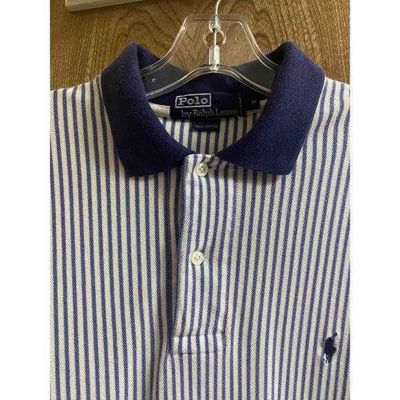 RALPH LAUREN POLO GOLF Short Sleeve Striped Top in Blue and White Size M Cotton - Picture 4 of 11